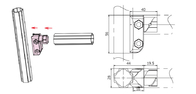 Tableau de travail de connecteur en aluminium de tube d'ADC-12 28mm/support se réunissants AL-1-C de distribution
