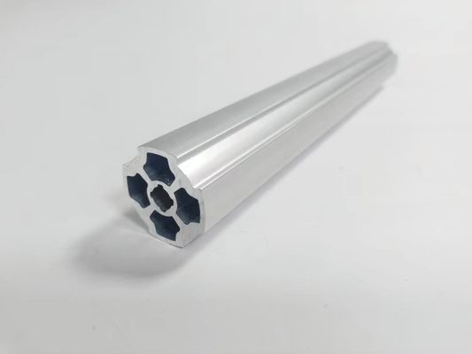 6063-T5 Flat Silvery Structural Aluminum Tubing with 28mm OD for Workbench and Cart