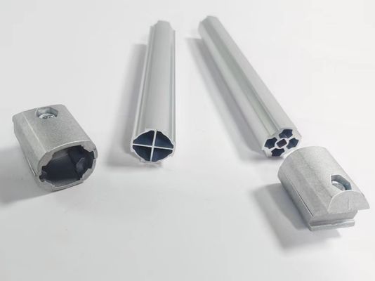 6063-T5 Flat Silvery Structural Aluminum Tubing with 28mm OD for Workbench and Cart