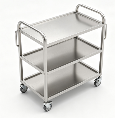 KTD-T-033 SUS201 Stainless Steel Kraft Paper Storage Trolley, 1820x860x1200mm, 150kg Load, With 6 Inch Silent Caster Wheels