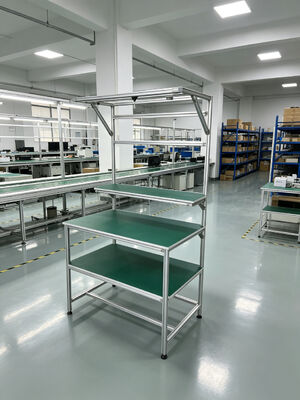 Aluminum Profile Anti Static Workbench Mounted on Steel Pipe Rack Frames