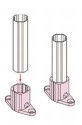 Garnitures en aluminium ISO9001 de support de tuyau de tasse de pied pour le tuyau de 28mm