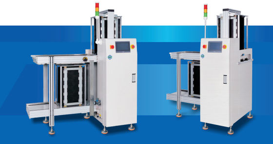 Machine de convoyeur de PCB SMT chargée automatiquement avec commande PLC pour 80x50-330x250mm PCB Taille et boîte de matériaux 355*320x565mm