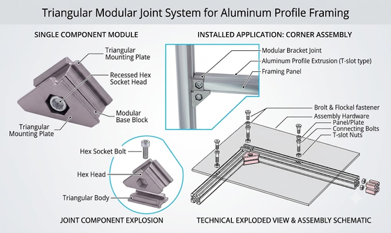 Joints de tubes en aluminium durables pour applications de tubes maigres et systèmes de supports de tuyaux avec un diamètre de 28 mm et une finition sablée