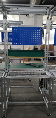Poste de travail modulaire en profilé d'aluminium ESD avec panneau perforé, flux et système d'éclairage